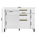 Ver imagem 4 de Balcão 120cm 1 Porta 2 Gavetas 1 Porta Temperos Cozinha Flórida Branco/Ártico