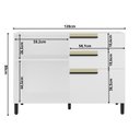 Ver imagem 4 de Balcão 120cm 1 Porta 2 Gavetas 1 Porta Temperos Cozinha Flórida