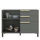 Ver imagem 5 de Balcão 120cm 1 Porta 2 Gavetas 1 Porta Temperos Cozinha Flórida