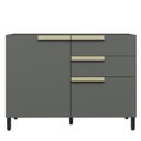 Ver imagem 2 de Balcão 120cm 1 Porta 2 Gavetas 1 Porta Temperos Cozinha Flórida