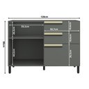 Ver imagem 4 de Balcão 120cm 1 Porta 2 Gavetas 1 Porta Temperos Cozinha Flórida