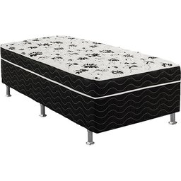 Cama Box Solteiro Conjugada Unyco D28 Ortopédico Floral e Preta - 3