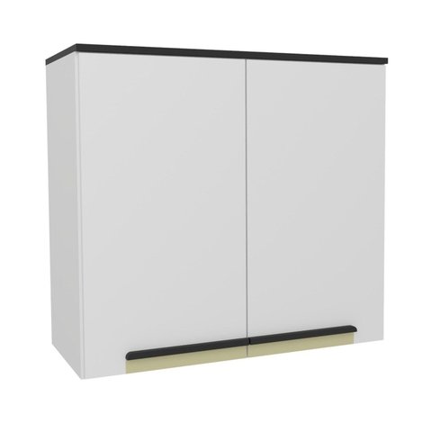 Armário Aéreo 80cm 2 Portas Cozinha Flórida Branco/Artico