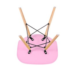 Kit 3 Cadeiras Charles Eames Eiffel Dsw - Base de Madeira Clara - Rosa Claro - 5