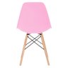 Kit 3 Cadeiras Charles Eames Eiffel Dsw - Base de Madeira Clara - Rosa Claro - 4