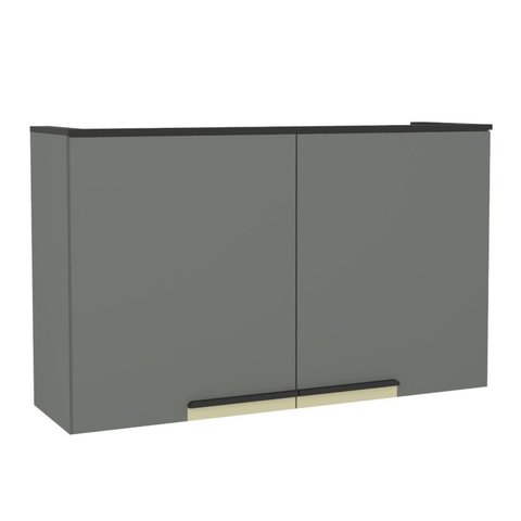 Armário Aéreo 120cm 2 Portas Grafite Cozinha Flórida Cinza