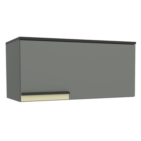 Armário Aéreo 1 Porta Basculante 80cm Grafite Cozinha Flórida Cinza
