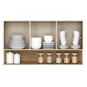 Ver imagem 2 de Armário Aéreo 120cm 3 Portas Lina K02 Vanilla/Freijó - Mpozenato