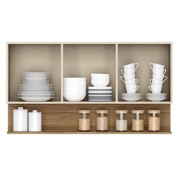 Armário Aéreo 120cm 3 Portas Lina K02 Vanilla/Freijó - Mpozenato - 2