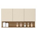 Ver imagem 1 de Armário Aéreo 120cm 3 Portas Lina K02 Vanilla/Freijó - Mpozenato