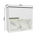 Ver imagem 3 de Armário Aéreo 80cm 1 Porta Basculante 1 Nicho Cozinha Flórida Branco/Ártico/Calacatta