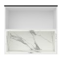Ver imagem 6 de Armário Aéreo 80cm 1 Porta Basculante 1 Nicho Cozinha Flórida Branco/Ártico/Calacatta