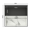 Ver imagem 4 de Armário Aéreo 80cm 1 Porta Basculante 1 Nicho Cozinha Flórida Cinza/Grafite/Calacatta