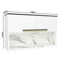Ver imagem 3 de Armário Aéreo 120cm 2 Portas 1 Nicho Cozinha Flórida Branco/Ártico/Calacatta