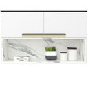 Ver imagem 7 de Armário Aéreo 120cm 2 Portas 1 Nicho Cozinha Flórida Branco/Ártico/Calacatta
