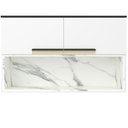 Ver imagem 2 de Armário Aéreo 120cm 2 Portas 1 Nicho Cozinha Flórida Branco/Ártico/Calacatta