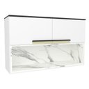 Ver imagem 1 de Armário Aéreo 120cm 2 Portas 1 Nicho Cozinha Flórida Branco/Ártico/Calacatta