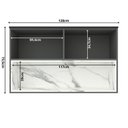 Ver imagem 4 de Armário Aéreo 120cm 2 Portas 1 Nicho Cozinha Flórida Cinza/Grafite/Calacatta