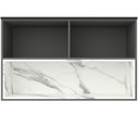 Ver imagem 6 de Armário Aéreo 120cm 2 Portas 1 Nicho Cozinha Flórida Cinza/Grafite/Calacatta