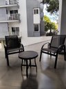 Ver imagem 2 de Mesinha Mesa Lateral com Tampo Ripado Pé em X Preta