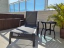 Ver imagem 3 de Mesinha Mesa Lateral com Tampo Ripado Pé em X Preta