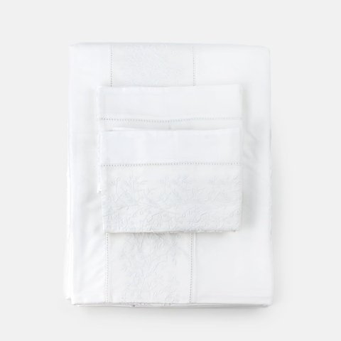 Capa de Duvet Algodão King 400 Fios Muguet Blanc Blue Gardenia