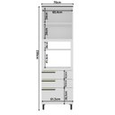 Ver imagem 4 de Torre Quente 70cm 2 Portas 3 Gavetas Cozinha Flórida Branco/Artico