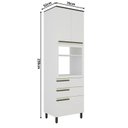 Ver imagem 3 de Torre Quente 70cm 2 Portas 3 Gavetas Cozinha Flórida Branco/Artico