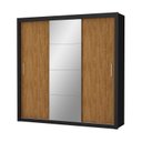 Ver imagem 3 de Guarda-Roupa Casal 4 Espelhos 3 Portas de Correr 4 Gavetas Max Plus Espresso Móveis Preto/Cinamomo