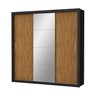 Guarda-roupa Casal 4 Espelhos 3 Portas de Correr 4 Gavetas Max Plus Espresso Móveis - 3