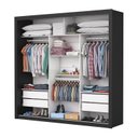 Ver imagem 2 de Guarda-Roupa Casal 4 Espelhos 3 Portas de Correr 4 Gavetas Max Plus Espresso Móveis Preto/Cinamomo