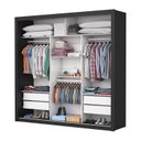 Ver imagem 2 de Guarda-roupa Casal 4 Espelhos 3 Portas de Correr 4 Gavetas Max Plus Espresso Móveis