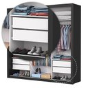 Ver imagem 6 de Guarda-Roupa Casal 4 Espelhos 3 Portas de Correr 4 Gavetas Max Plus Espresso Móveis Preto/Cinamomo