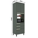Ver imagem 3 de Torre Quente 70cm 2 Portas 3 Gavetas Cozinha Flórida Cinza/Grafite