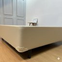 Ver imagem 3 de Cama Box King Bipartida 96 Diversas Cores (193x203x40):corino Bege/king