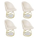 Ver imagem 1 de Kit 04 Cadeiras Poltrona de Jantar Bela Suede Base Metálica Luxo Dourado - Pallazio