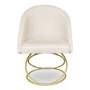 Ver imagem 4 de Kit 04 Cadeiras Poltrona de Jantar Bela Suede Base Metálica Luxo Dourado - Pallazio