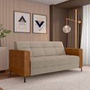 Ver imagem 2 de Sofá Living Decorativo Houston 2 Lugares 180cm Pés em Metal Linho/pu Bege Escuro/ Caramelo G33 - Gra