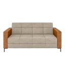 Ver imagem 5 de Sofá Living Decorativo Houston 2 Lugares 180cm Pés em Metal Linho/pu Bege Escuro/ Caramelo G33 - Gra
