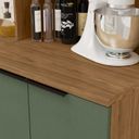 Ver imagem 7 de Cozinha Modulada Toscana 7 Peças MDF com Paneleiro 1 Forno e Armários Canto Marrom/Freijó/Jade