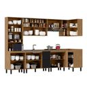 Ver imagem 3 de Cozinha Modulada Toscana 7 Peças MDF com Paneleiro 1 Forno e Armários Canto Marrom/Freijó/Nero