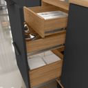 Ver imagem 6 de Cozinha Modulada Toscana 7 Peças MDF com Paneleiro 1 Forno e Armários Canto Marrom/Freijó/Nero