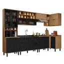 Ver imagem 2 de Cozinha Modulada Toscana 7 Peças Mdf com Paneleiro 1 Forno e Armários Canto