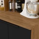 Ver imagem 7 de Cozinha Modulada Toscana 7 Peças MDF com Paneleiro 1 Forno e Armários Canto Marrom/Freijó/Nero