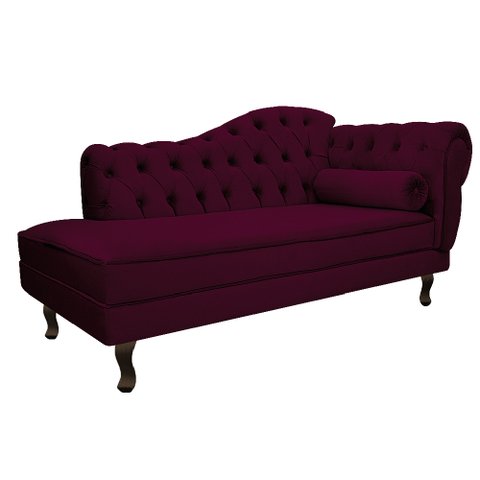 Diva Recamier Diana 140cm Lado Esquerdo Suede - ADJ Decor - Bordô