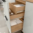 Ver imagem 6 de Cozinha Modulada Toscana 7 Peças MDF com Paneleiro 1 Forno e Armários Canto Marrom/Freijó/Off White