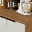 Ver imagem 7 de Cozinha Modulada Toscana 7 Peças MDF com Paneleiro 1 Forno e Armários Canto Marrom/Freijó/Off White