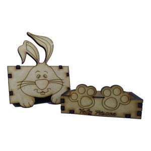 Kit com 6 Caixas Mdf para Bombom Coelho Feliz Páscoa