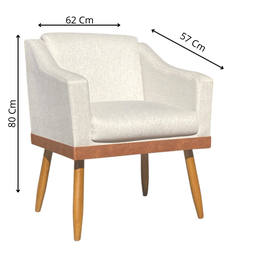 Poltrona Decorativa San Diego no Linho Base Compose - Dritex:linho Bege - 6