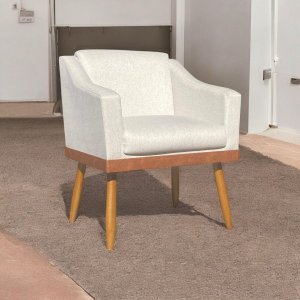 Poltrona Decorativa San Diego no Linho Base Compose - Dritex:linho Bege